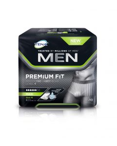 TENA Men Premium Fit Protective Underwear Level 4 - Medium (30-36&quot;) Pack 10