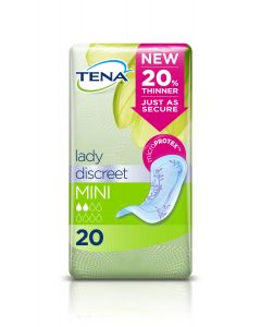 Tena Lady Discreet Mini Incontinence Pads - CASE 10 x PACKS 20 (200 pads)