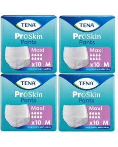 TENA Proskin Pants Maxi - Size Medium - 4 x Packs Of 10 (40 Pants)