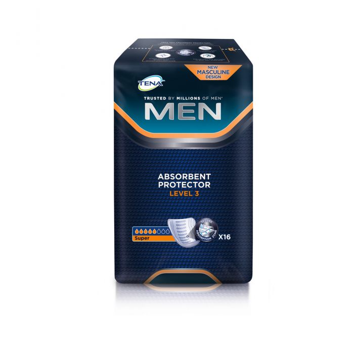 Tena Men Level 3 Incontinence Pads (600ml) CASE 6 x PACKS 16 (96